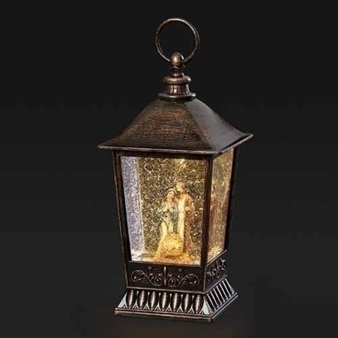 Roman 9.5" LED Lighted Holy Family Nativity Christmas Snow Globe Lantern